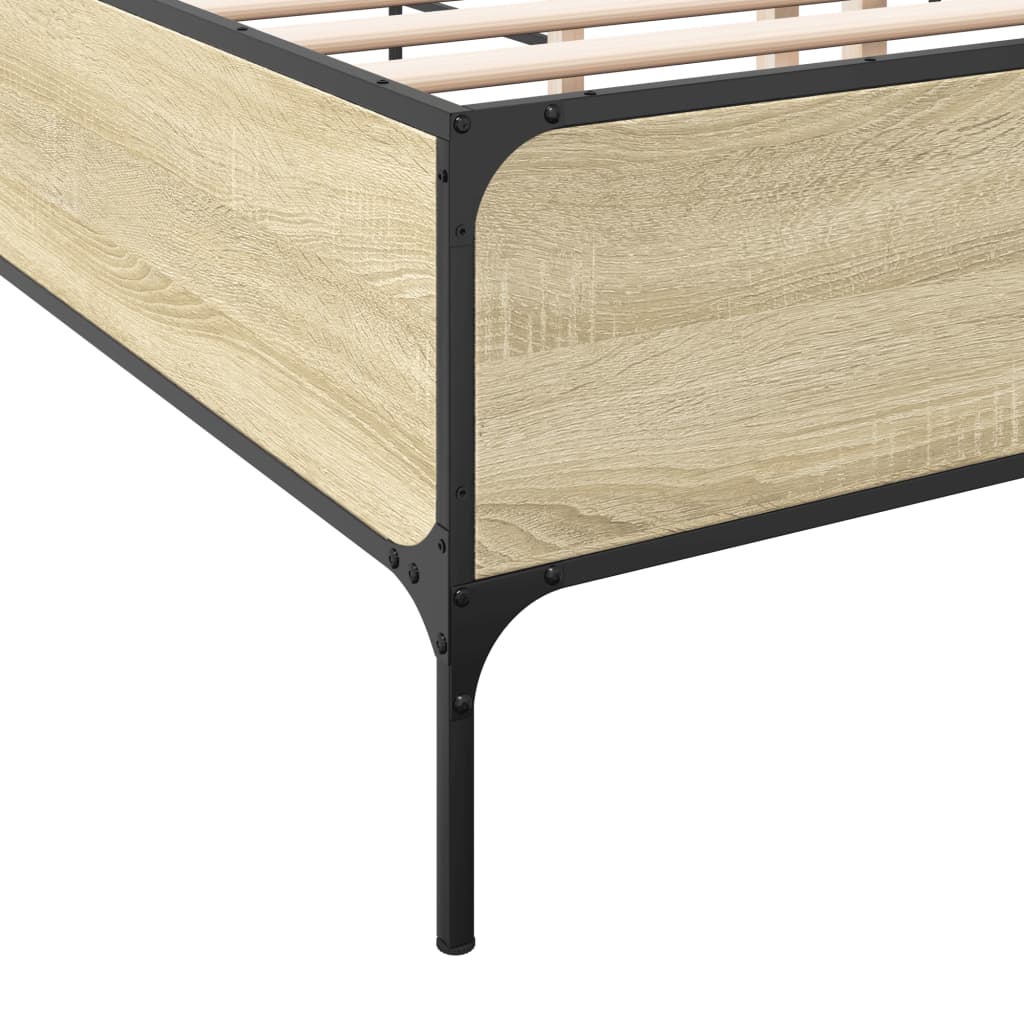 Bed Frame without Mattress Sonoma Oak 120x190 cm Small Double