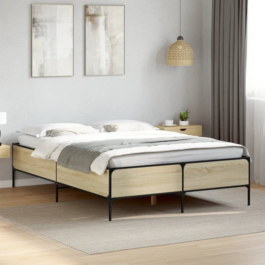 Bed Frame without Mattress Sonoma Oak 120x190 cm Small Double