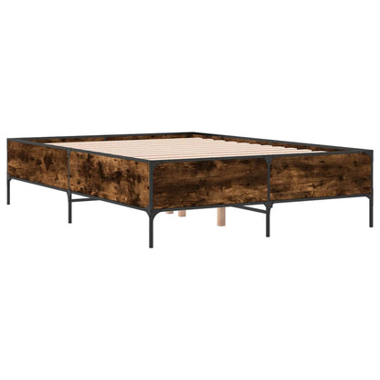Bed Frame without Mattress Smoked Oak 120x190 cm Small Double