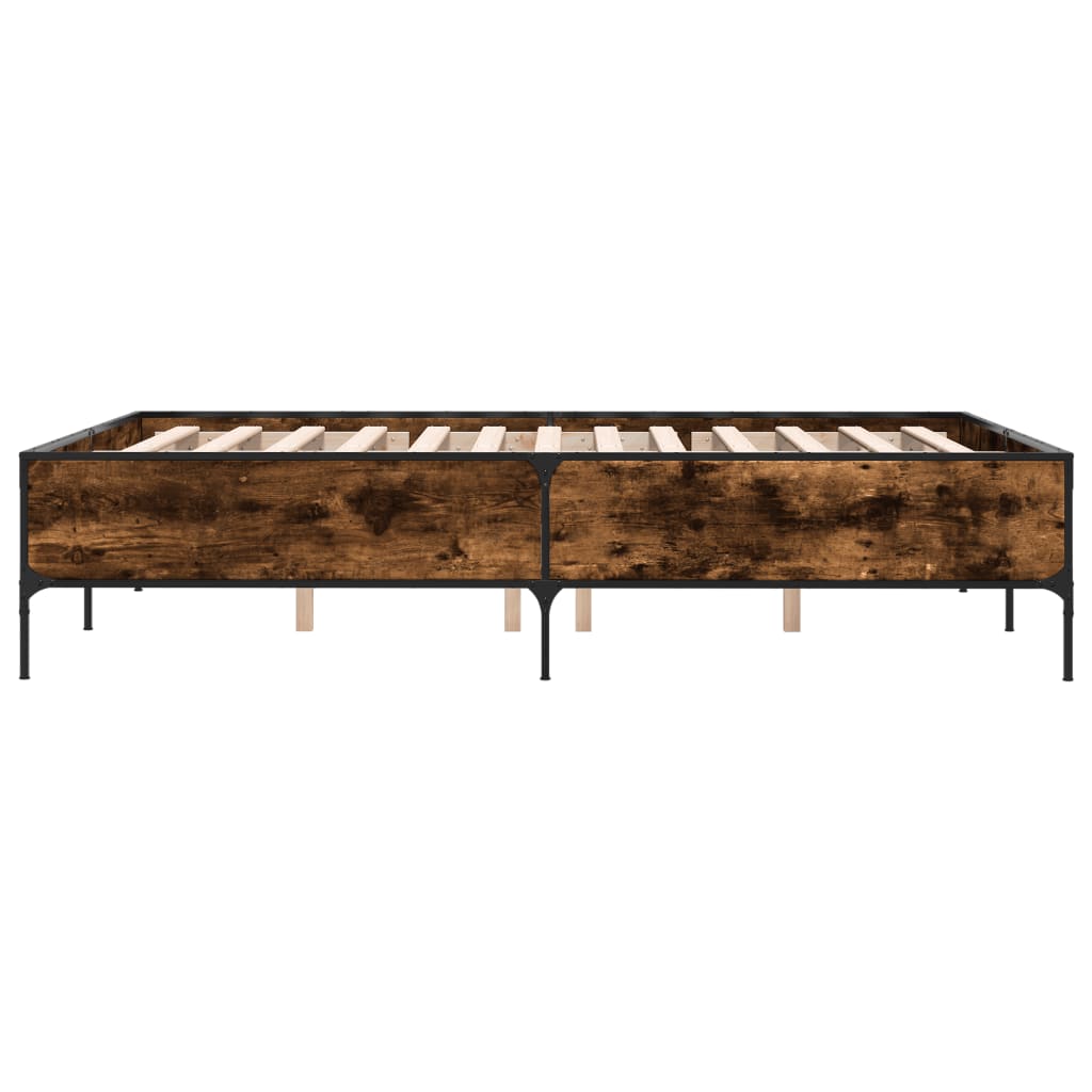 Bed Frame without Mattress Smoked Oak 120x190 cm Small Double