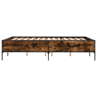Bed Frame without Mattress Smoked Oak 120x190 cm Small Double