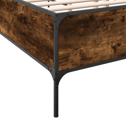 Bed Frame without Mattress Smoked Oak 120x190 cm Small Double