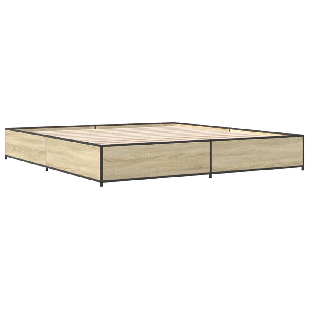 Bed Frame without Mattress Sonoma Oak 180x200 cm Super King