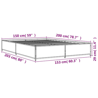 Bed Frame without Mattress Black 150x200 cm King Size