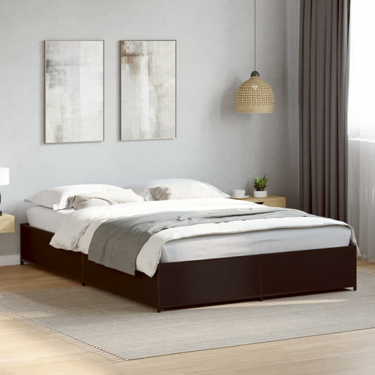 Bed Frame without Mattress Black 150x200 cm King Size