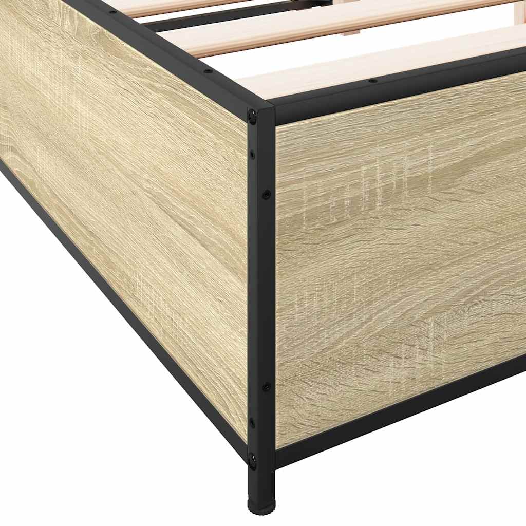 Bed Frame without Mattress Sonoma Oak 150x200 cm King Size