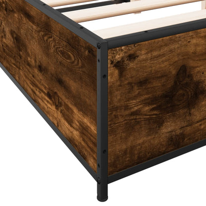 Bed Frame without Mattress Smoked Oak 140x200 cm