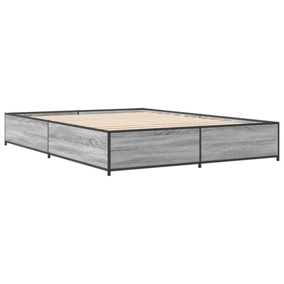 Bed Frame without Mattress Grey Sonoma 135x190 cm Double