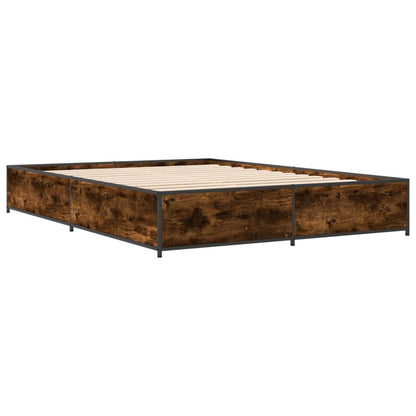 Bed Frame without Mattress Smoked Oak 120x190 cm Small Double