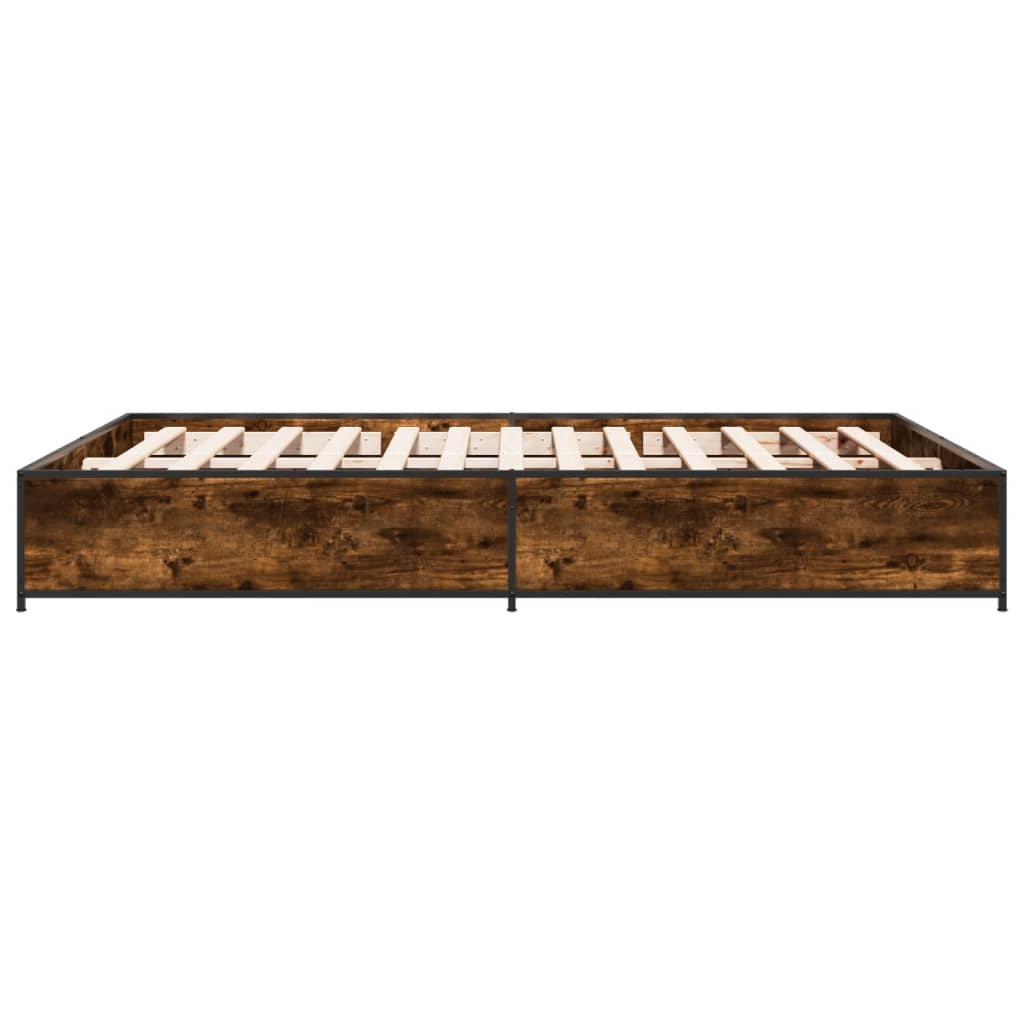 Bed Frame without Mattress Smoked Oak 120x190 cm Small Double