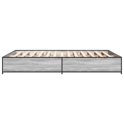 Bed Frame without Mattress Grey Sonoma 120x190 cm Small Double