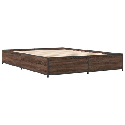 Bed Frame without Mattress Brown Oak 120x190 cm Small Double