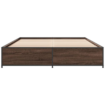 Bed Frame without Mattress Brown Oak 120x190 cm Small Double