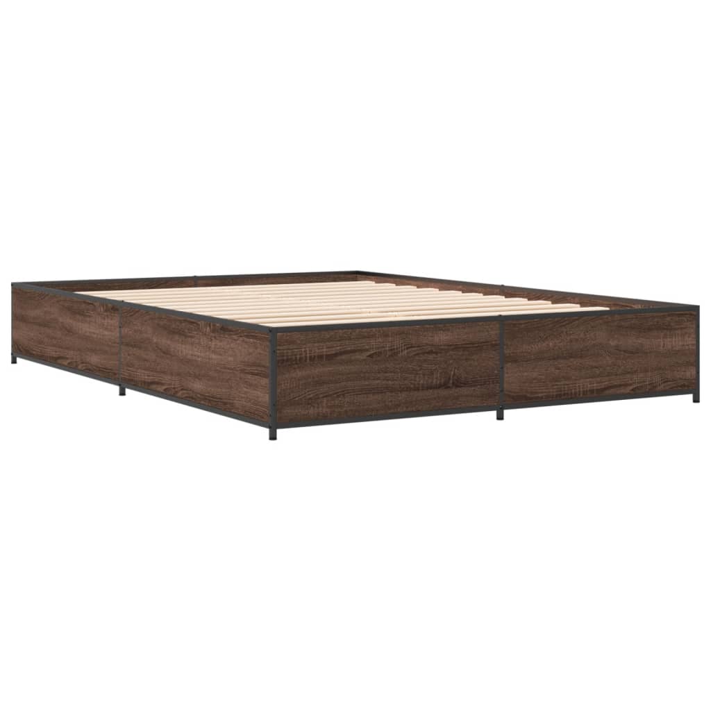 Bed Frame without Mattress Brown Oak 120x190 cm Small Double