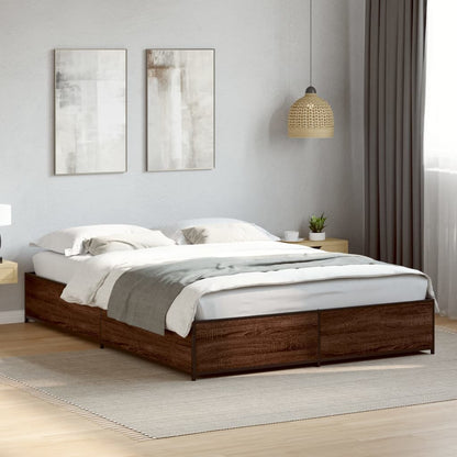Bed Frame without Mattress Brown Oak 120x190 cm Small Double