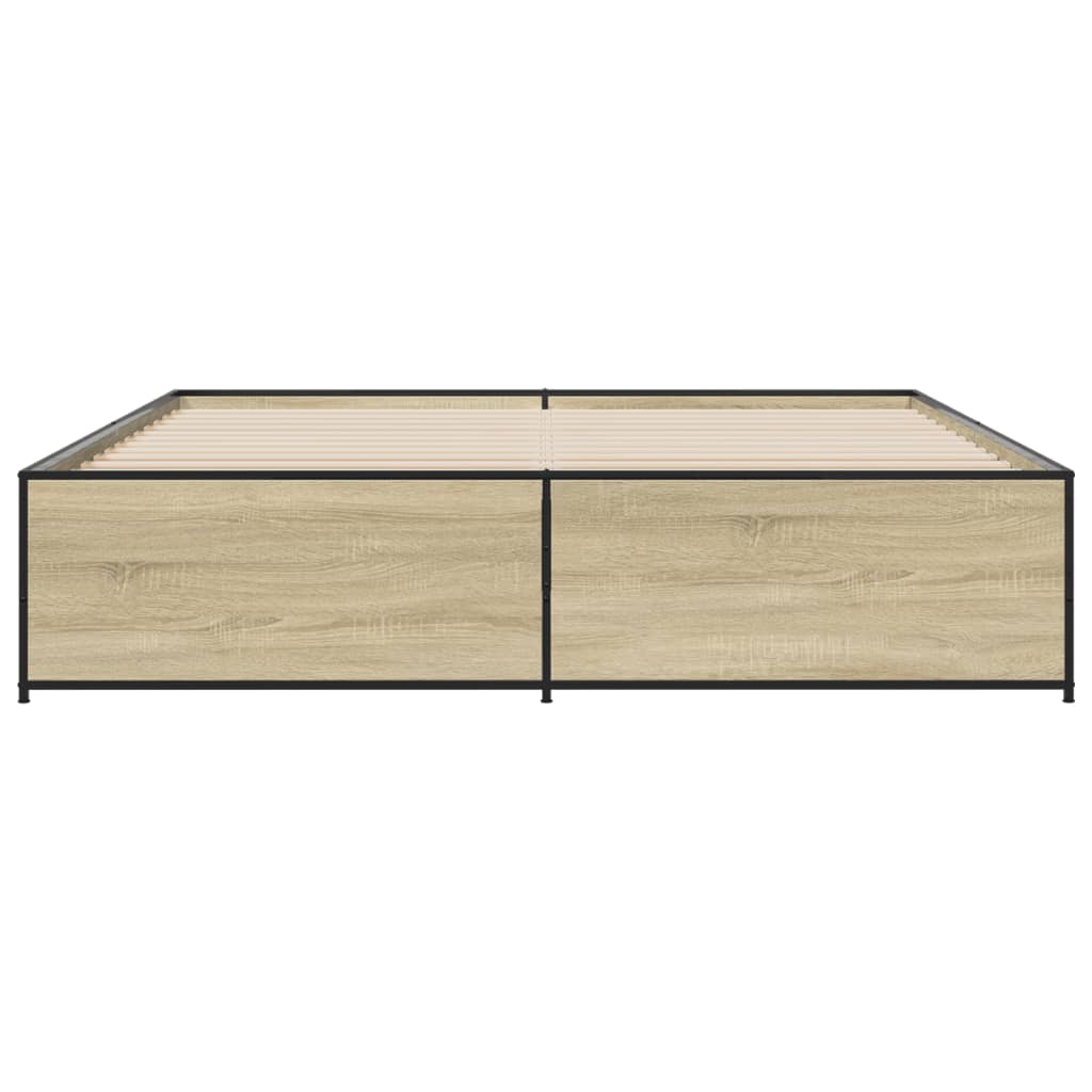 Bed Frame without Mattress Sonoma Oak 200x200 cm