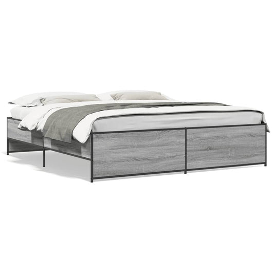 Bed Frame without Mattress Grey Sonoma 200x200 cm