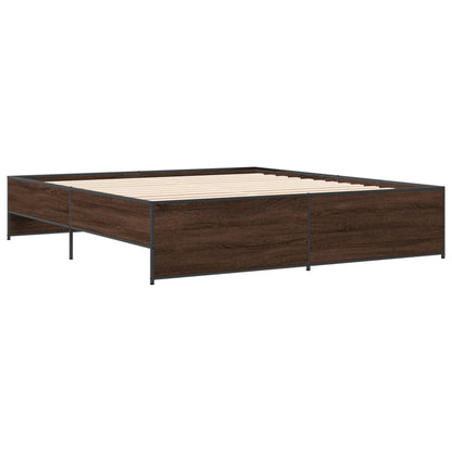 Bed Frame without Mattress Brown Oak 200x200 cm