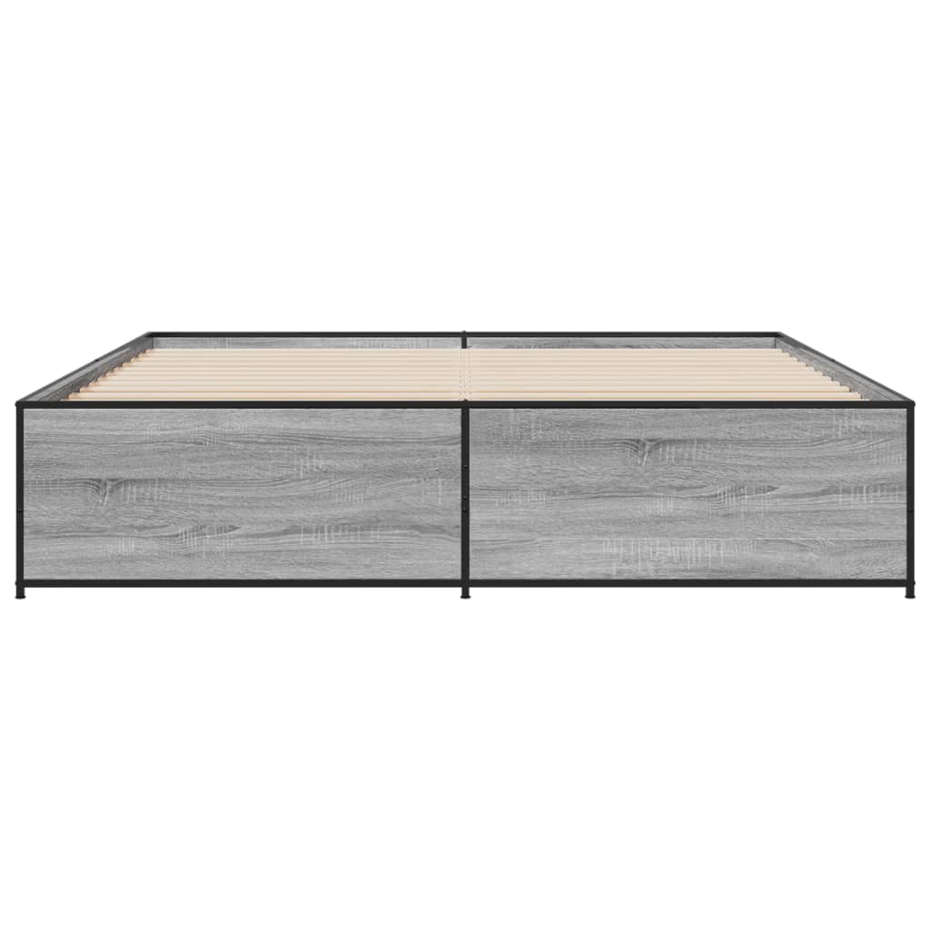 Bed Frame without Mattress Grey Sonoma 180x200 cm Super King