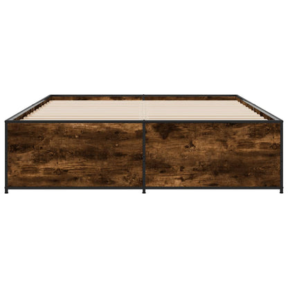Bed Frame without Mattress Smoked Oak 160x200 cm