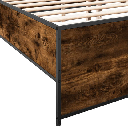 Bed Frame without Mattress Smoked Oak 160x200 cm