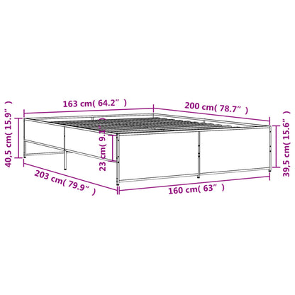 Bed Frame without Mattress Smoked Oak 160x200 cm