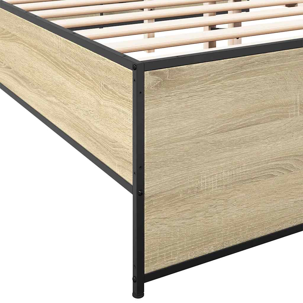 Bed Frame without Mattress Sonoma Oak 150x200 cm King Size