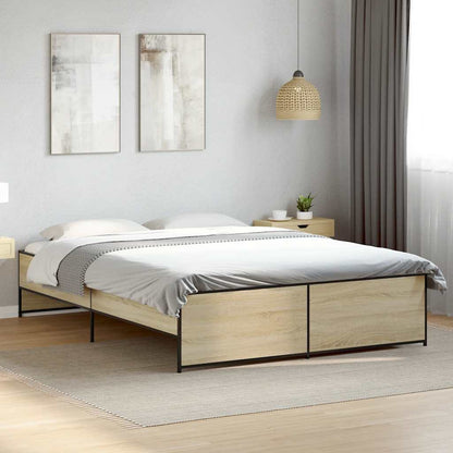 Bed Frame without Mattress Sonoma Oak 150x200 cm King Size