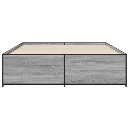 Bed Frame without Mattress Grey Sonoma 150x200 cm King Size