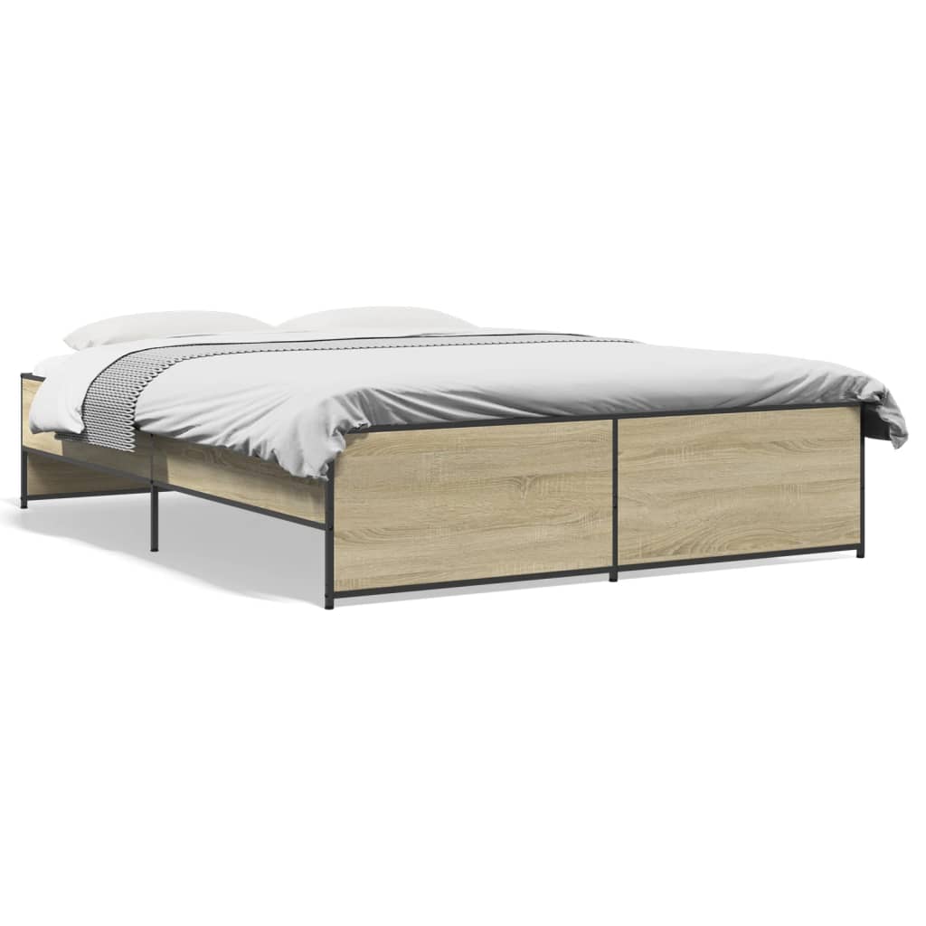 Bed Frame | Sonoma Oak | Engineered Wood | 140 x 200 cm | Durable