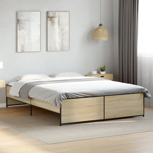 Bed Frame | Sonoma Oak | Engineered Wood | 140 x 200 cm | Durable