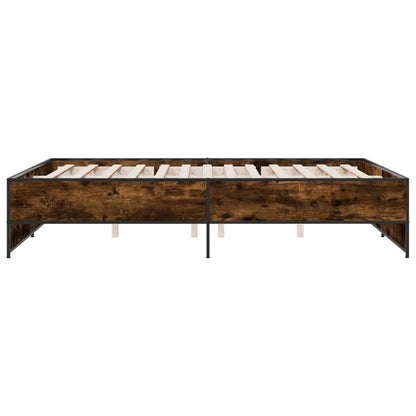 Bed Frame without Mattress Smoked Oak 140x200 cm