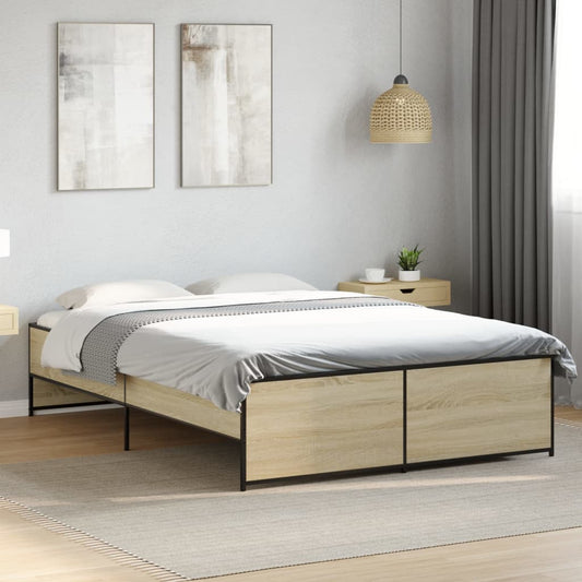 Bed Frame without Mattress Sonoma Oak 120x200 cm