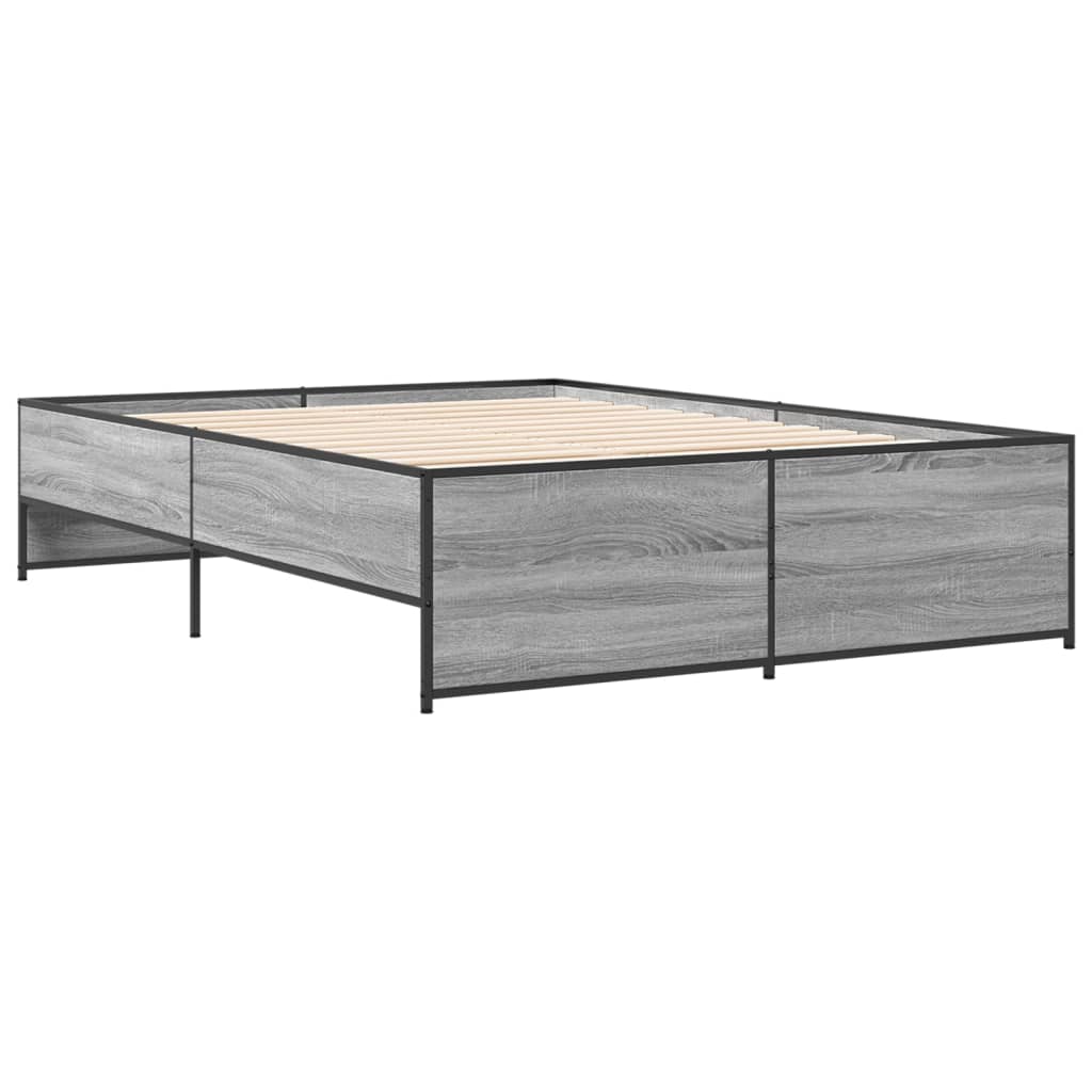Bed Frame without Mattress Grey Sonoma 120x200 cm