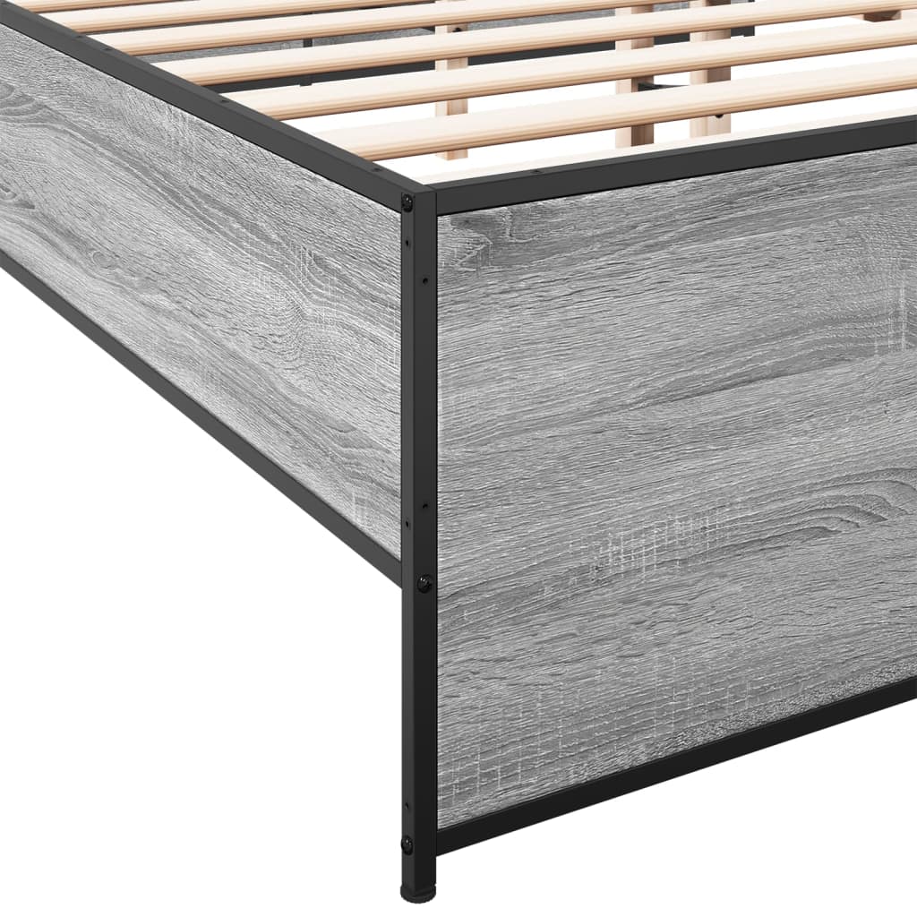 Bed Frame without Mattress Grey Sonoma 120x200 cm