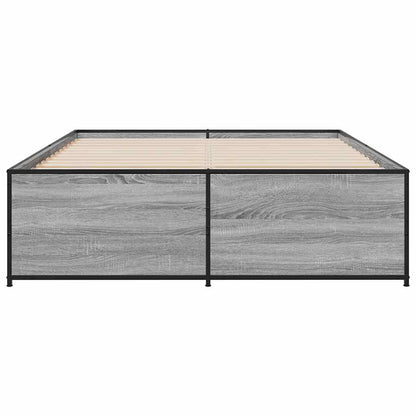 Bed Frame without Mattress Grey Sonoma 140x190 cm