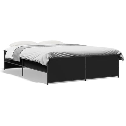 Bed Frame | Black | Engineered wood and steel | Double | Modern