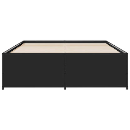 Bed Frame | Black | Engineered wood and steel | Double | Modern