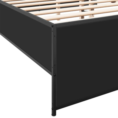 Bed Frame | Black | Engineered wood and steel | Double | Modern