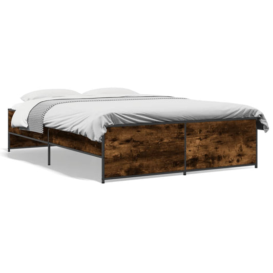Bed Frame | Smoked Oak | Engineered wood, Steel | Double | Durable