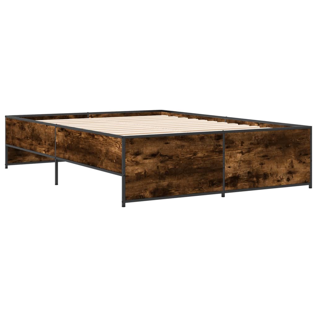 Bed Frame | Smoked Oak | Engineered wood, Steel | Double | Durable