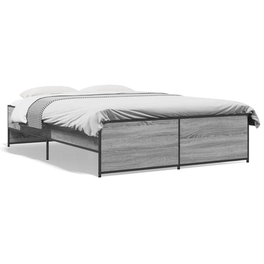 Bed Frame without Mattress Grey Sonoma 120x190 cm Small Double