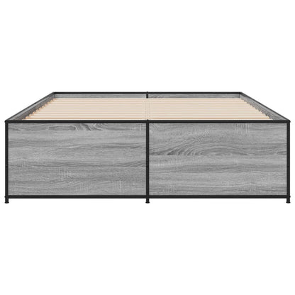 Bed Frame without Mattress Grey Sonoma 120x190 cm Small Double