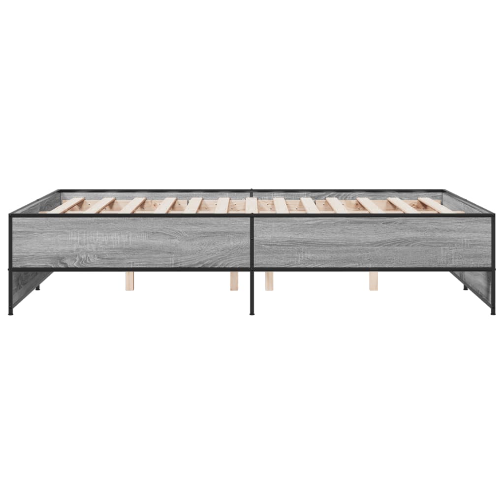 Bed Frame without Mattress Grey Sonoma 120x190 cm Small Double