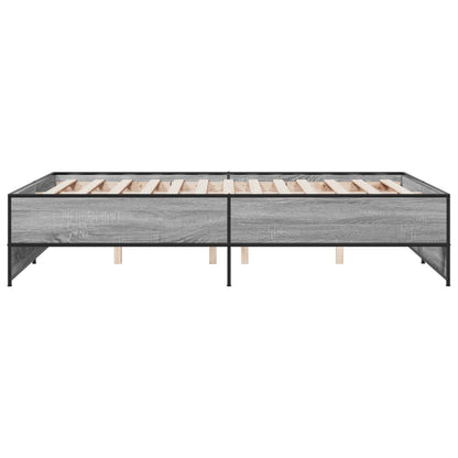 Bed Frame without Mattress Grey Sonoma 120x190 cm Small Double