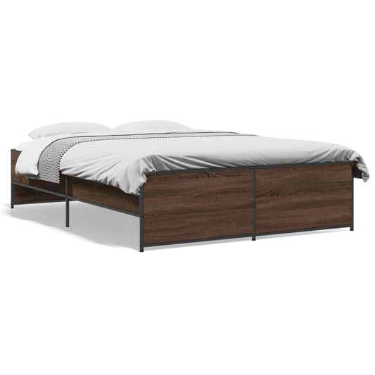 Bed Frame without Mattress Brown Oak 120x190 cm Small Double