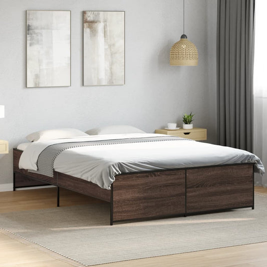 Bed Frame without Mattress Brown Oak 120x190 cm Small Double