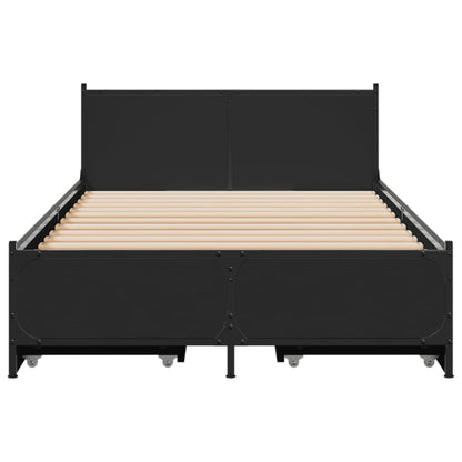 Bed Frame with Drawers without Mattress Black 75x190 cm Small Single