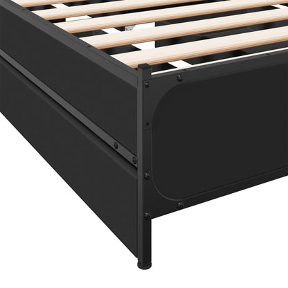 Bed Frame with Drawers without Mattress Black 75x190 cm Small Single