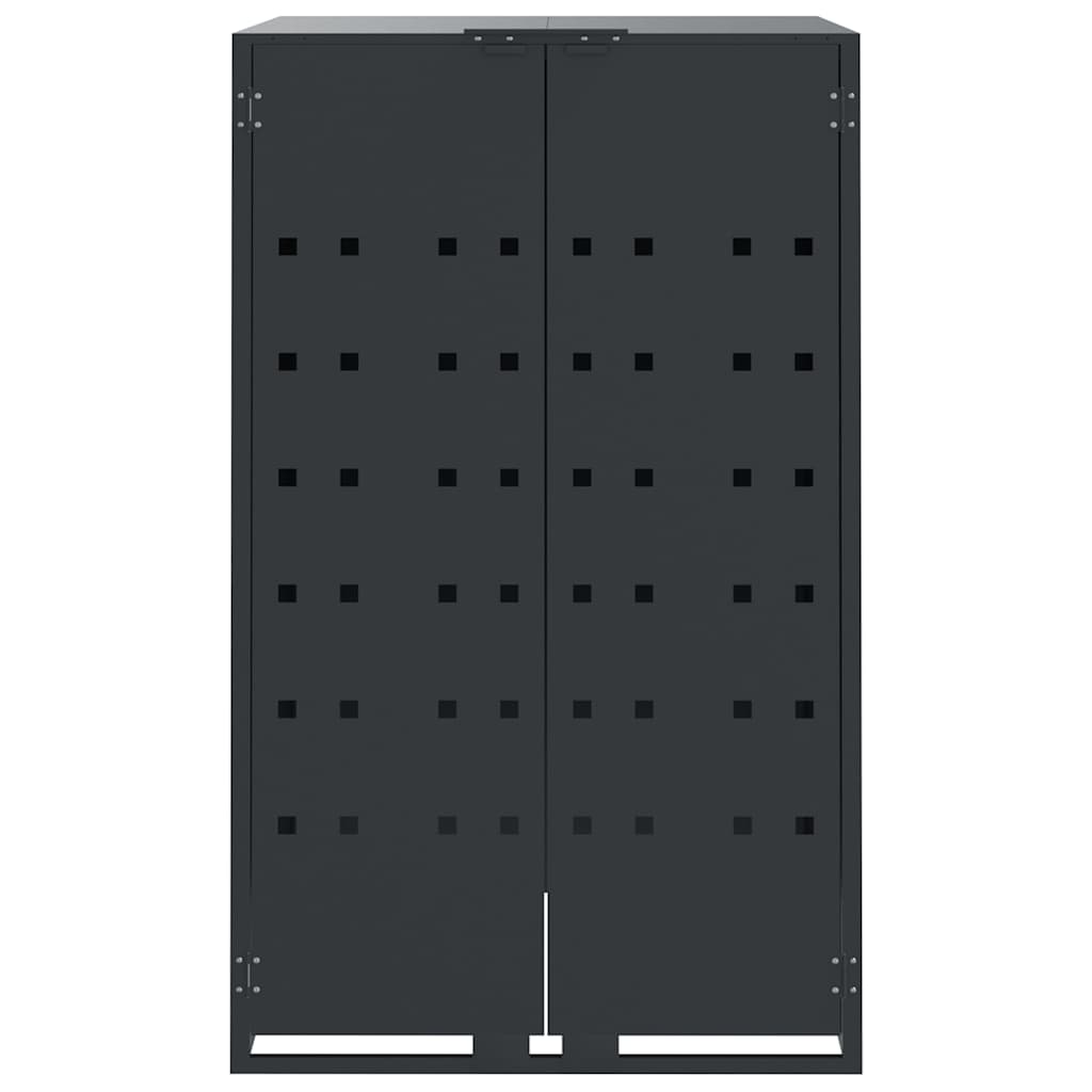 Wheelie Bin Storage for 2 Bins Anthracite 138x79x117 cm Steel